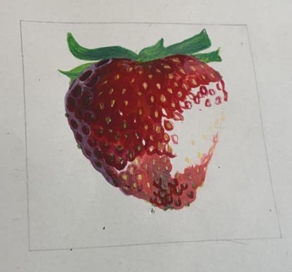 Strawberry colored pencil