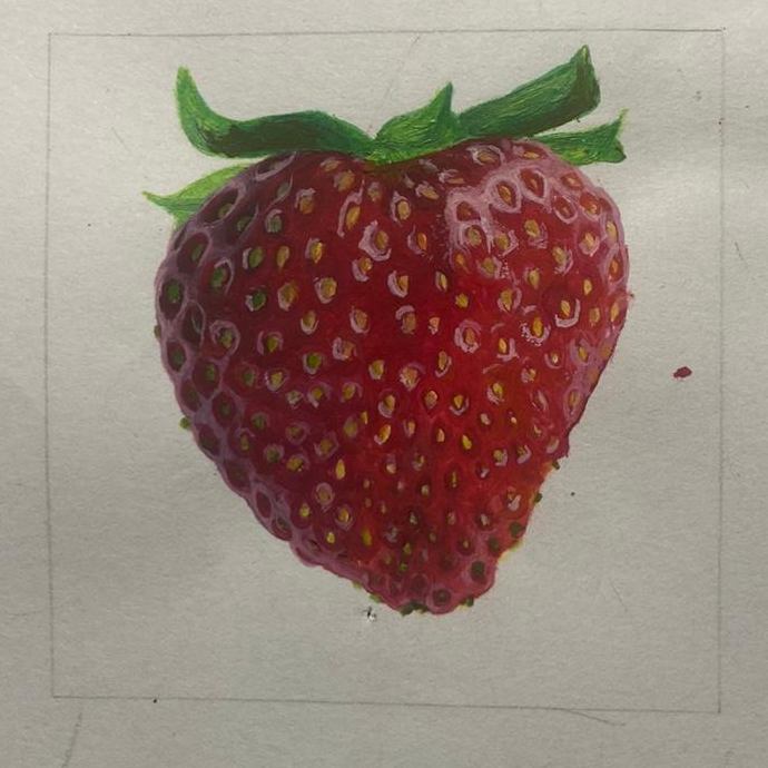 Strawberry colored pencil 2